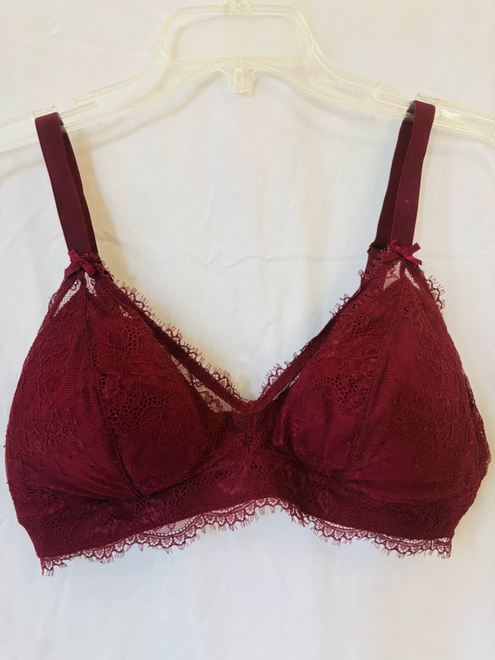 Auden Burgundy Lace Padded Bralette XL